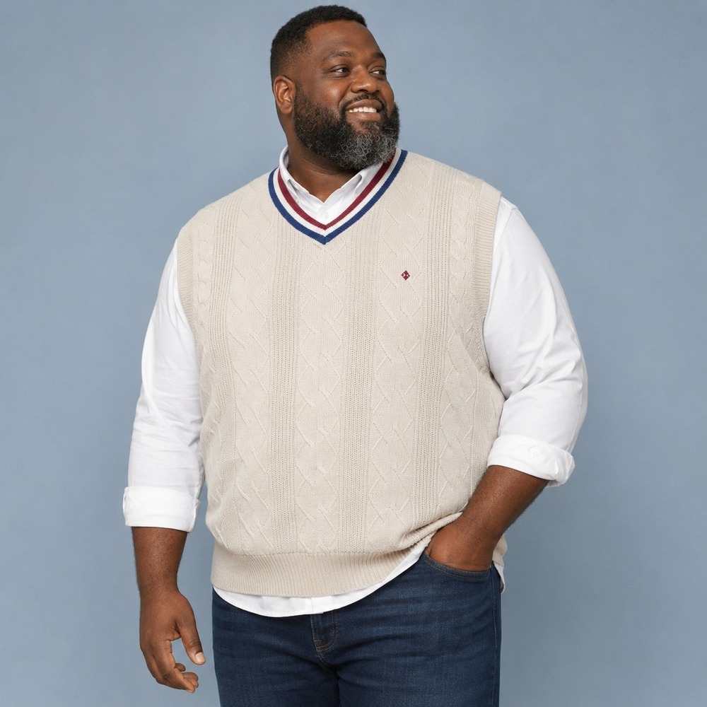 Russell Simmons Argyleculture Sweater Vest Men's 3XL Preppy Academia Y2K Retro